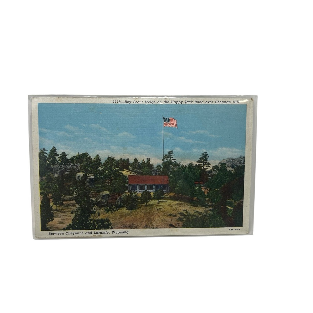 Harry P Hynds Boys Scott Lodge‎ Wyoming Sanborn Vintage Linen Postcard